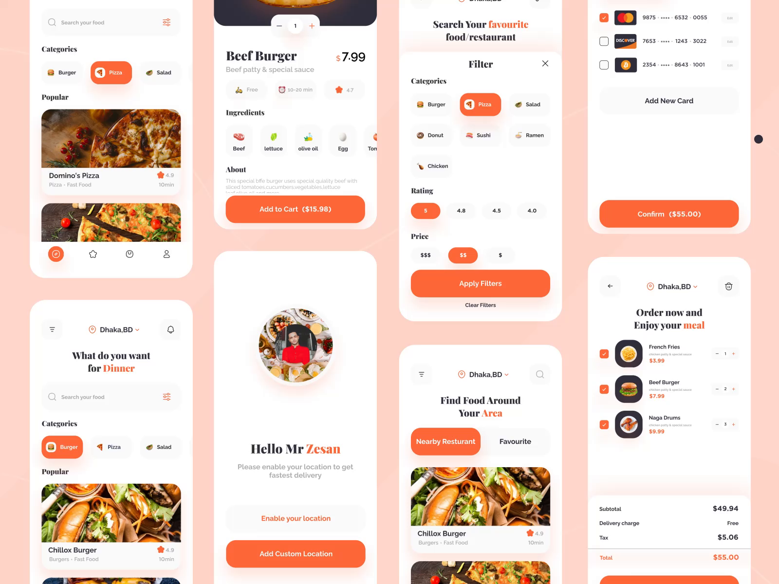 Food Delivery App by Zesan h. on Dribbble