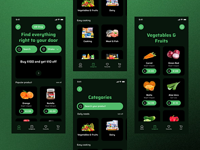 Grocery Shop Mobile App app cart categories ecommerce ecommerce app grocery grocery store ideate marketplace mobile app shop app shopping shopping app shopping cart ui ui design ux zesan