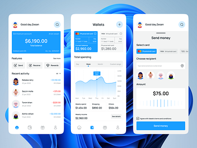 Fintech App Concept app app design bank bank card banking bitcoin concept credit card crypto debit card finance finance app fintech interface mobile app mobile banking money app online bank ui ux