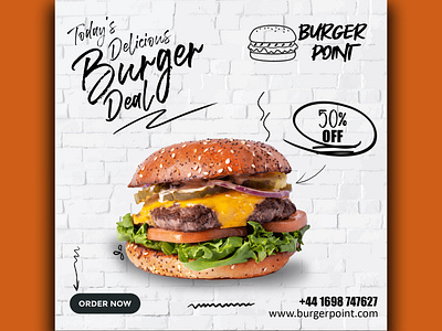 Social Media Post | Burger Point animation branding graphic design