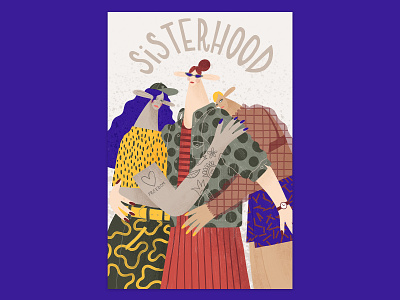 Sisterhood drawing female female character girl character girls illustration art karolina woźniak karwozniak pattern procreate sisterhood woman illustration women women empowerment women in illustration