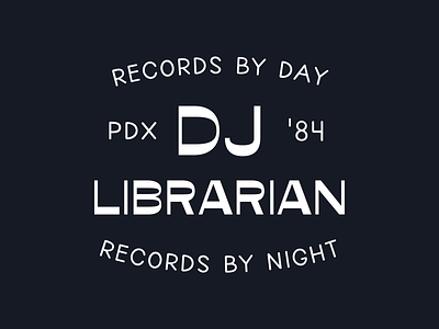 DJ Librarian badge brand branding logo