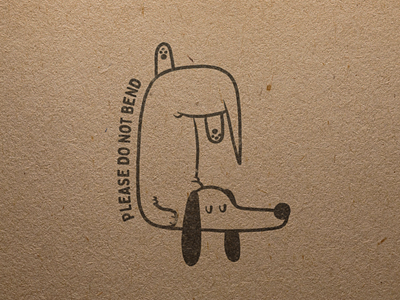 Please Do Not Bend Stamp brand dog illustration ruff stamp