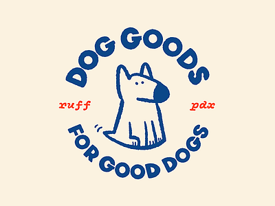 Dog Goods for Good Dogs affinity designer badge badge design brand bull terrier dog illustration logo procreate ruff