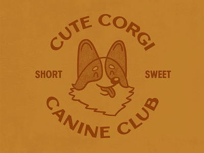 Cute Corgi Canine Club badge brand corgi dog illustration logo ruff