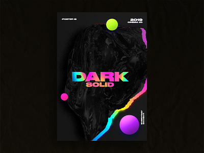 Dark Solid Poster 3d 61dayposter abstract ae aftereffects c4d challenge design everyday gradient graphic design holography poster typography