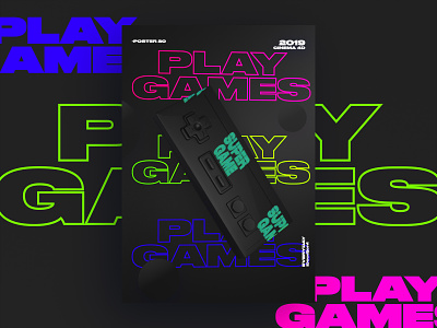 play Games Black Poster
