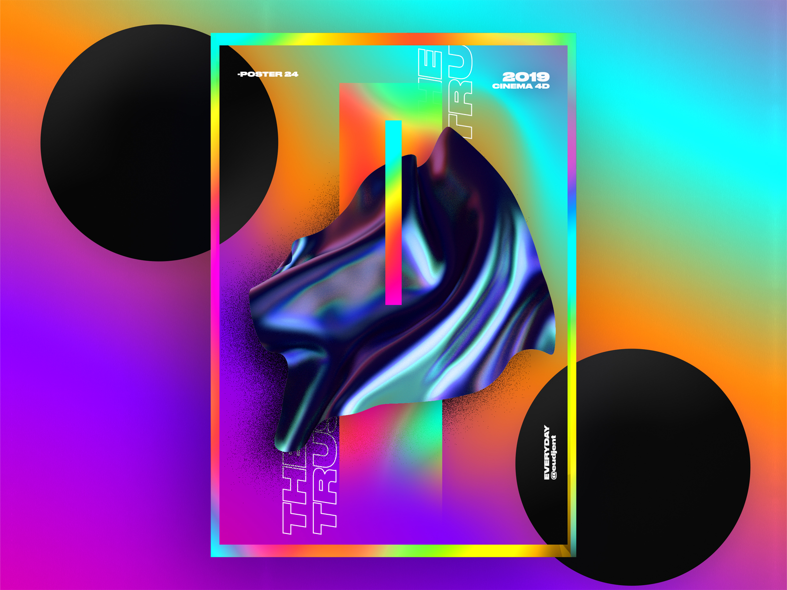 Holography gradient the trust poster by eudjent on Dribbble