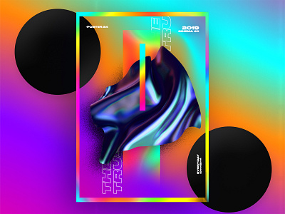 Holography gradient the trust poster 3d 61dayposter aftereffects app branding c4d challenge design everyday gradient graphic design holo holographic holography illustration nice poster typography ui ux