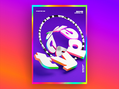 typeface poster 3d 61dayposter abstract app branding c4d challenge colorful design everyday gradient graphic design holography poster typeface design typefaces typography ui ux web