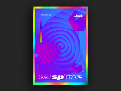 spline poster abstract ae aftereffects app branding c4d challenge colorful design everyday gradient graphic design holography nice poster typeface typography ui vector web