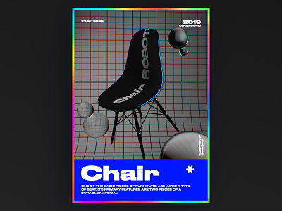 Chair poster 3d abstract ae app branding c4d challenge design everyday gradient graphic design nice poster typeface typography ui web
