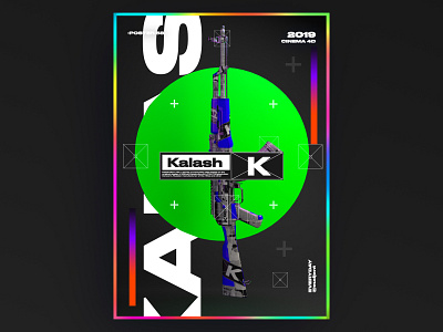 Kalashnikov poster 3d 61dayposter abstract ae aftereffects app branding c4d challenge colorful design everyday gradient graphic design holography nice poster typography ui web
