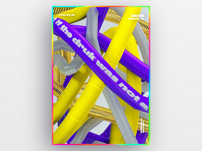 if the druk was not a druk poster 3d 61dayposter abstract ae aftereffects app branding c4d challenge colorful design everyday gradient graphic design holography nice poster typography ui web