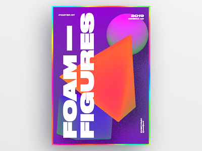 Foam Figures poster 3d 61dayposter abstract app branding c4d challenge colorful design everyday gradient graphic design illustration nice poster redshift typeface typography ui web