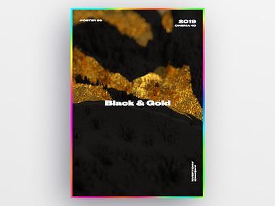 Black & Gold Poster 3d branding c4d challenge design everyday gradient graphic design poster typography