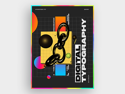 digital typographyposter 3d branding c4d challenge design everyday gradient graphic design poster typography
