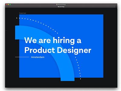 Wanted: Product Designer!
