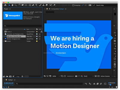 Wanted: Motion Designer agency amsterdam career communication design jobs designer hiring jobs motiondesign motiondesigners netherlands tech company vacancy