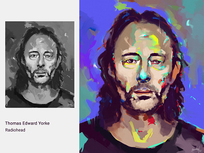 Thom yorke adobe art design digitalpainting illustraion illustration photoshop portrait poster art