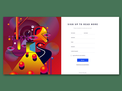 Concept signup page layout design design graphics design illustration uiux webdesign ui ux design website