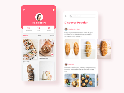 Bread baking concept design app design bread ui 设计