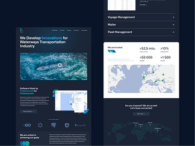 Pola Tech Landing Page landing page logistic product page shipping software transportation ui ux vessels web design website