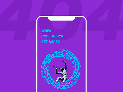 Error page 404. aftereffects animation app cinema4d classic clean colorful colour error 404 error page kinetictype mobile mobile animation modern type violet violet page visual