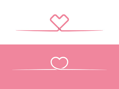 Heart concept connection heart line logo love mark pink