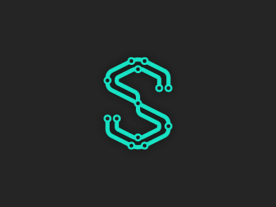 S hardware letter logo s tech technology
