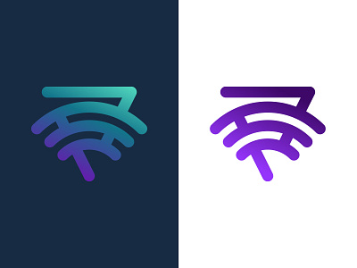 Wifi logo concept concept it logo network symbol triangle wifi