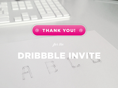 Hello Dribbble! debut first font sketch thanks