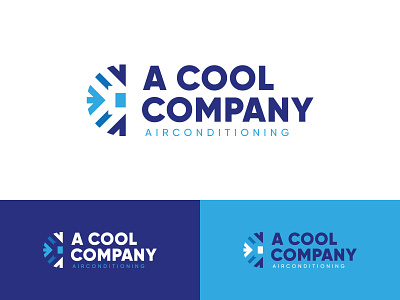 Logo air conditioning company air blue cold company conditioning cool design ice logo mark snowflake vector