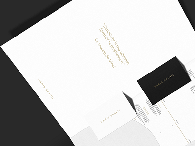Haris Spahic: brand elements. brand branding business cards class collateral gold high invoice minimal premium simple