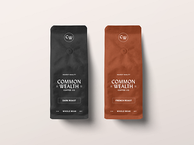 Coffee Bag Mockups branding coffee coffee bags coffee branding common wealth dark roast french roast mockup product design