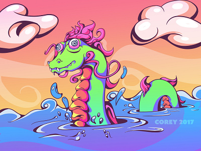 Confused Water Dragon art illustration photoshop art