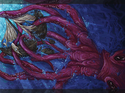Fear your harness art cartoon fantasy illustration kraken monster ocean squid