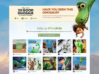 Have you seen this Dinosaur? asia dinosaur disney landing page layout maps microsite movie responsive social web design website