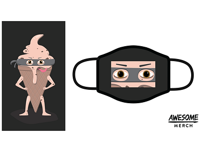 ice cream artwork design graphic illustration mask masks vector
