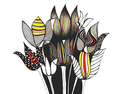 tulips art drawing flowers illustration