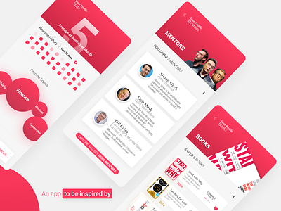 Stats, Mentors and Books Mobile UI | Motihub