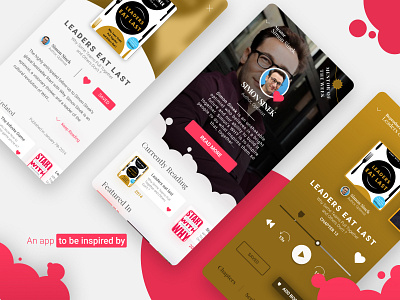 Motivational App | Motihub brand bubbles clean concept inspirational mobile motivation pink ui