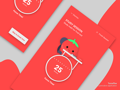Timer UI - Tomaffee mobile pomodoro study timer tomaffee tomato ui