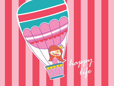 The Princess Happy Life design flat illustration vector