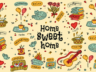 The Sweet Home design flat illustration vector