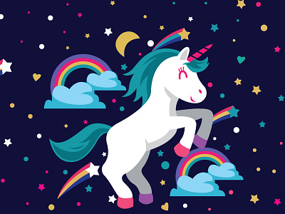 Cute Unicornius background design illustration vector wallpaper