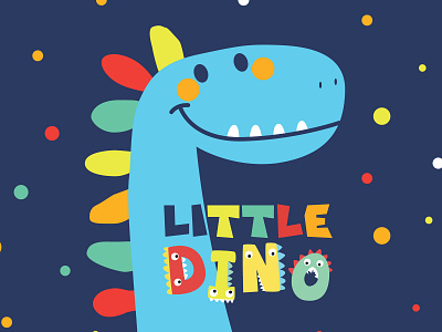 The Little Dinosaur background design flat icon illustration logo vector wallpaper