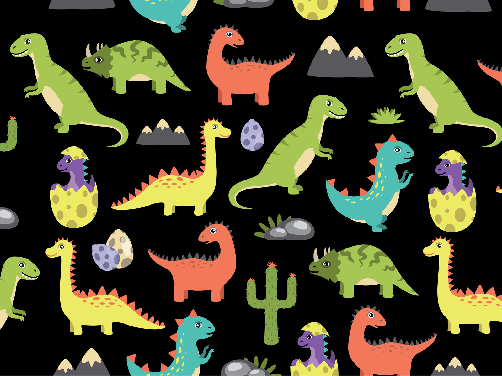 Seamless cute dinosaur pattern Colorful dino background for kids Childish  vector design for textile and packaging nursery wallpaper Stock Vector  Image  Art  Alamy