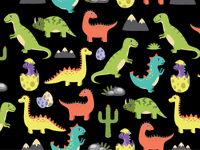 Dino Wallpaper background design flat illustration vector wallpaper