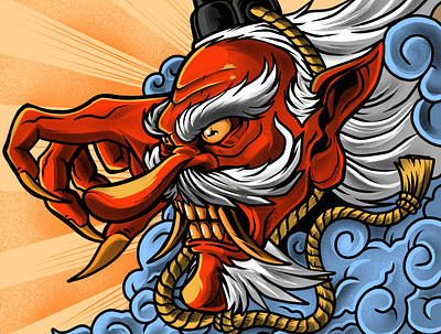 Japanese mythology design digital illustration drawing icon illustration vector